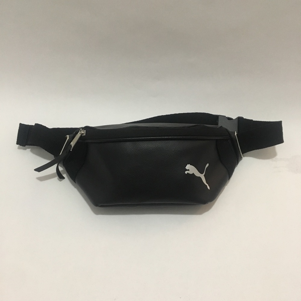 Puma Waistbelt in Black Faux Leather adjustable